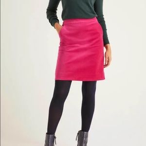 8 UK - Boden Mimi Velvet Skirt - English Berry
